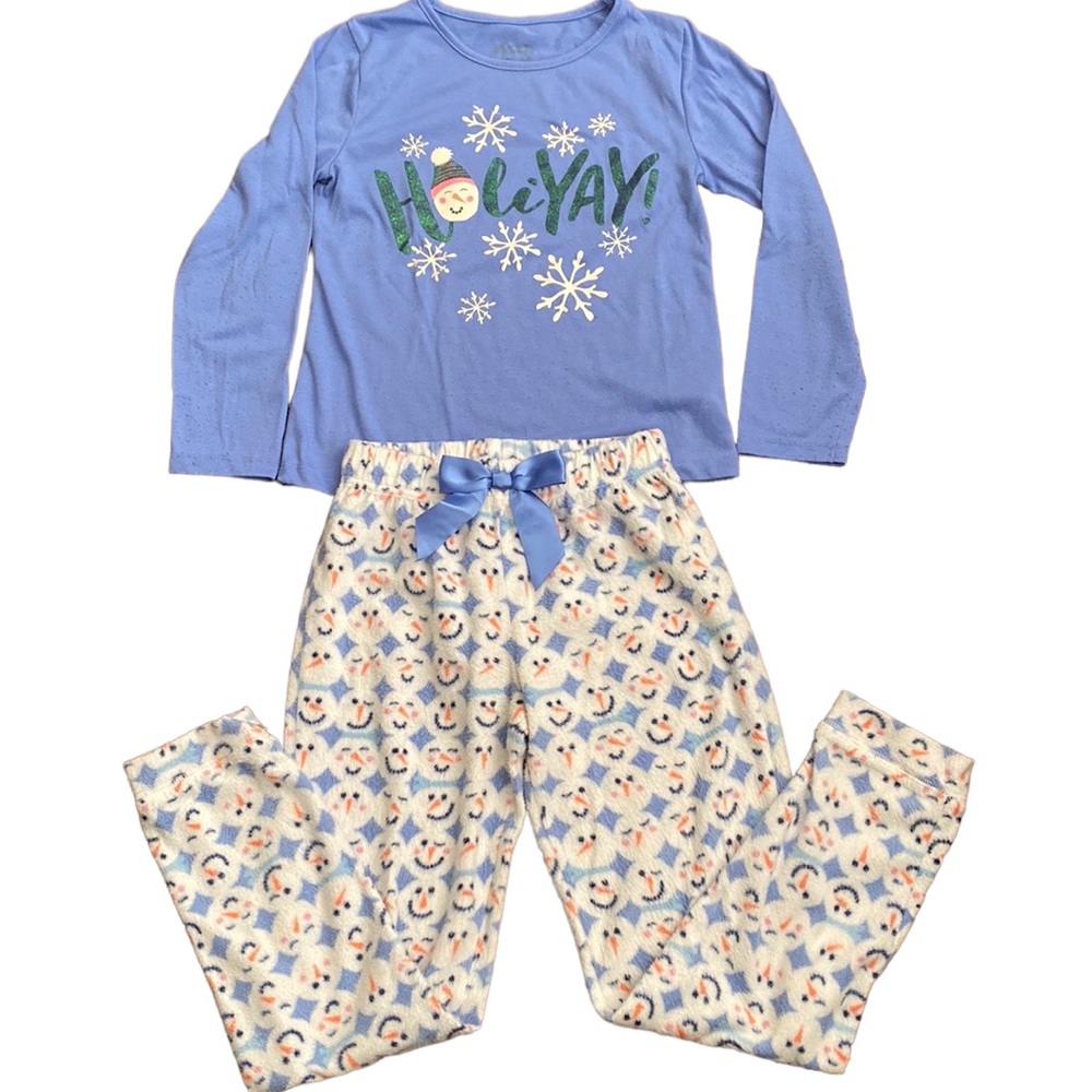 Sleep On It Snowmen “HoliYay!” Pajama Set - Picture 1 of 9